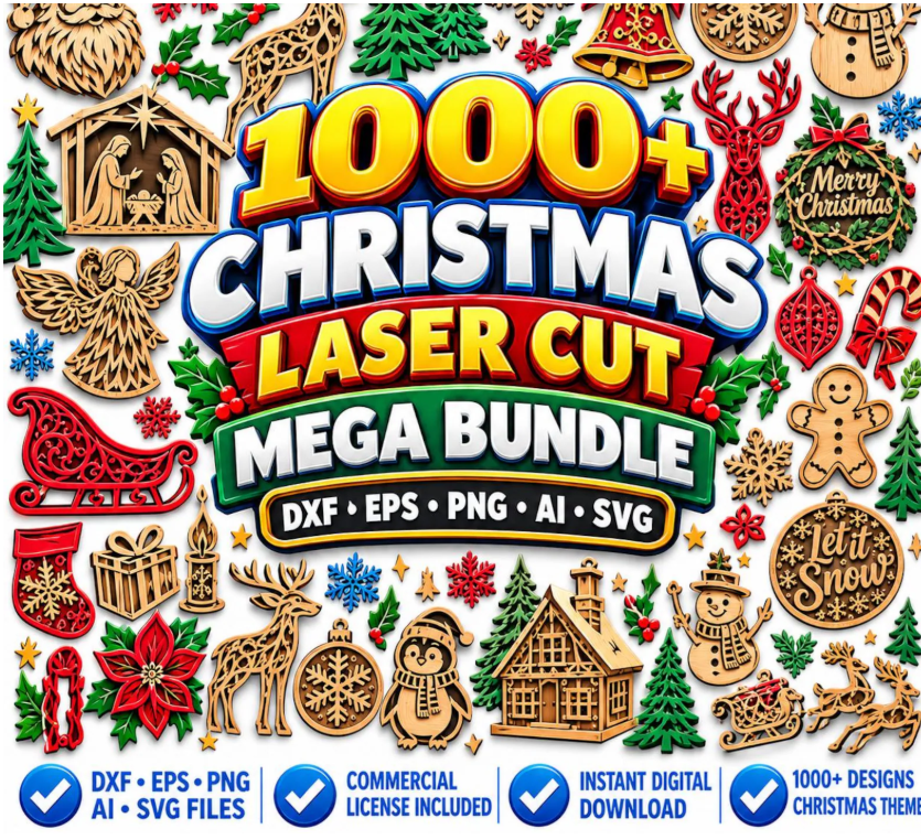 1000+ Christmas Laser Cut Mega Bundle