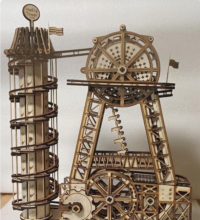 Laser cut, vector file SVG, marble run, marble run, kinetic marble run, marble track