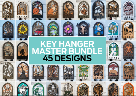 Complete Collection - 45 Arch Key Hanger Designs - Laser-Ready Files - Tested for Gowforge and Lightburn and more