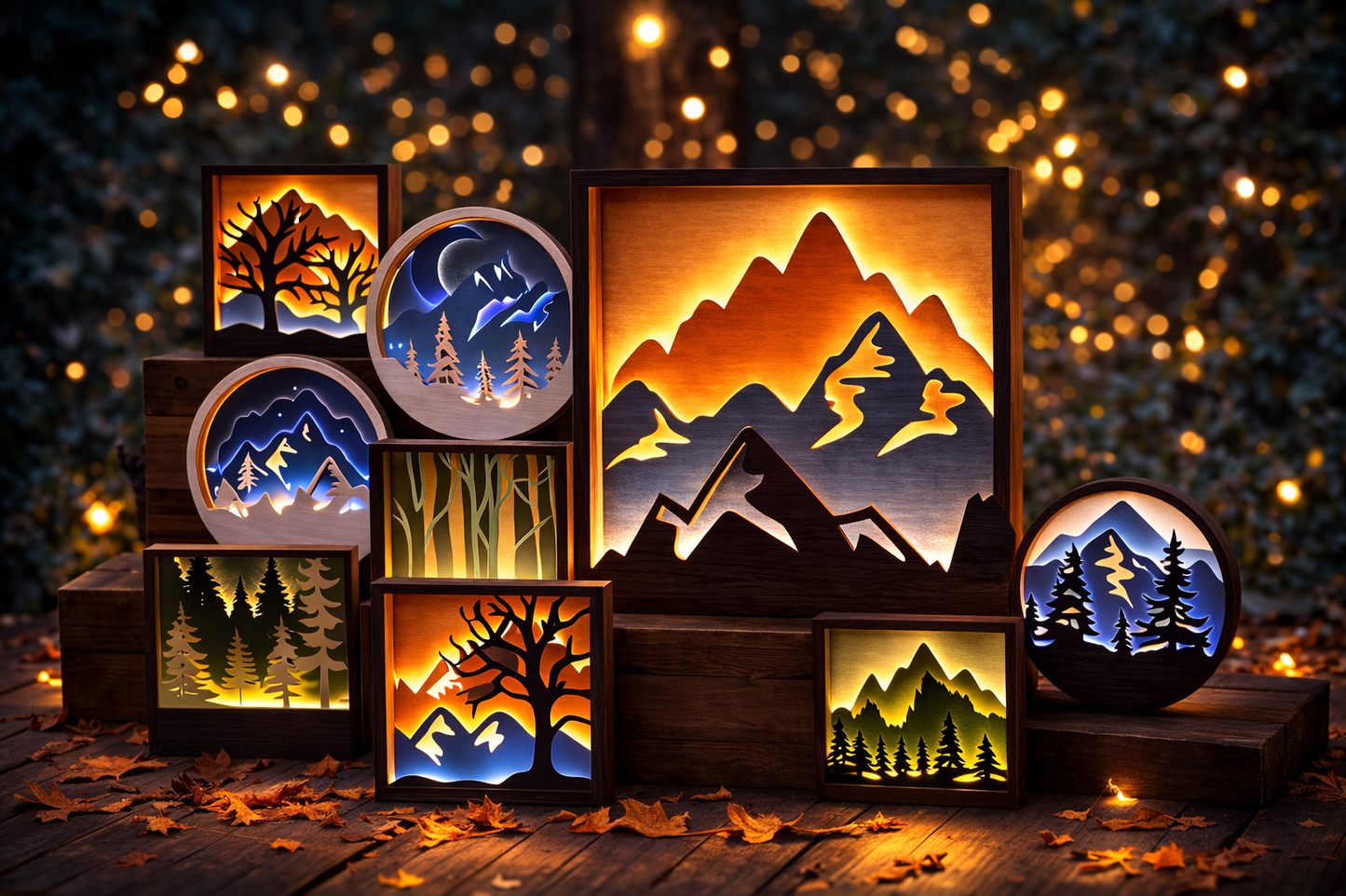 3D Light Up Wall Art SVG Bundle Laser Cut