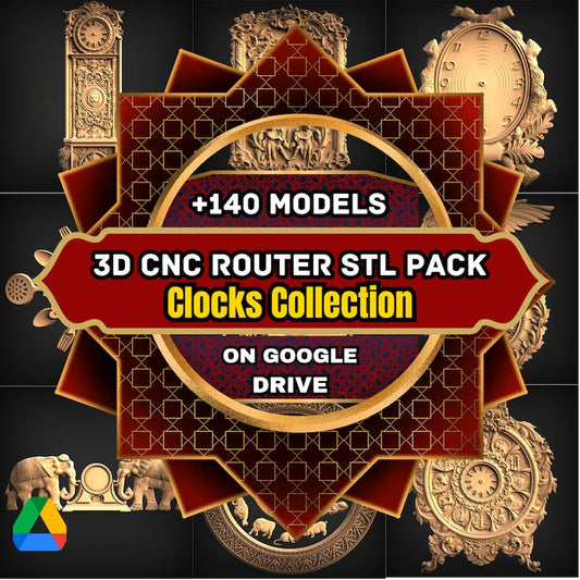 140 pcs Clock + 170 PCs angel and demon + 205 JEWELRY Pcs + 205 Doors Elements  3D Model STL Pack Collection For All  CNC Router  and Artcam Aspire wood  And more ... ...