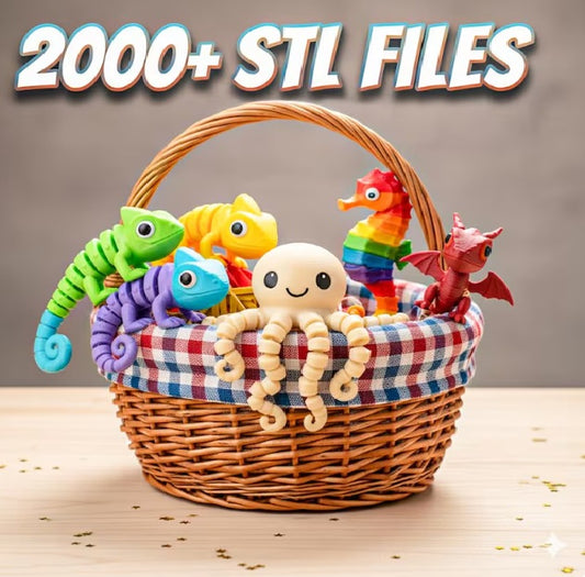 2000+ Flexi & Articulated 3D Models Mega Bundle | Ultimate STL Collection for 3D Printing Lovers